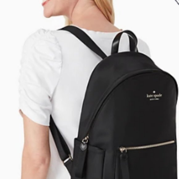 NWT Kate Spade Black Large Nylon Backpack - Picture 3 of 7